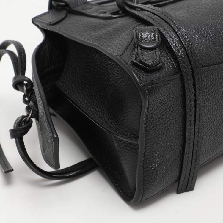 Pre Owned Balenciaga Black Leather Mini Neo Classic City Tote