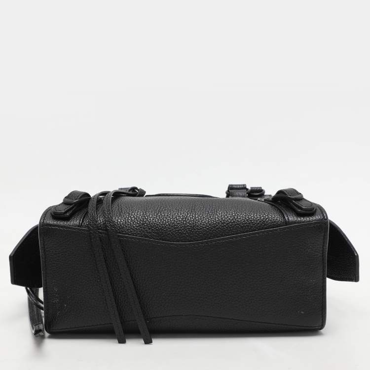 Pre Owned Balenciaga Black Leather Mini Neo Classic City Tote