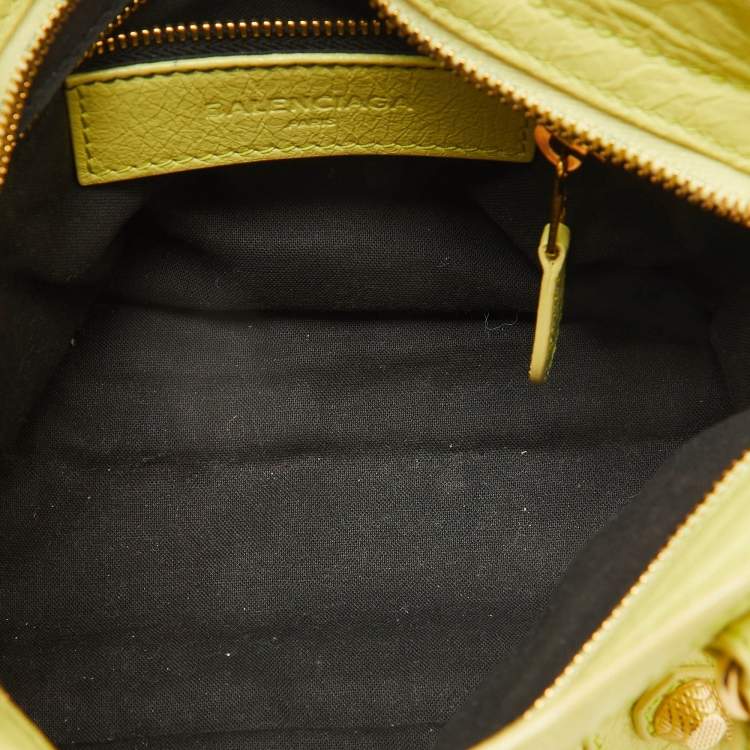 Pre Owned Balenciaga Yellow Leather Mini Classic City Bag