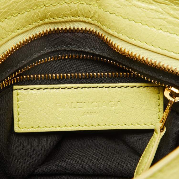 Pre Owned Balenciaga Yellow Leather Mini Classic City Bag