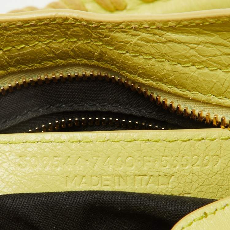 Pre Owned Balenciaga Yellow Leather Mini Classic City Bag