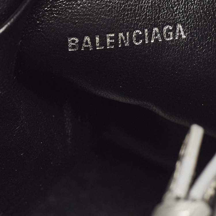 Pre Owned Balenciaga Silver Leather XS Everyday Bucket Bag