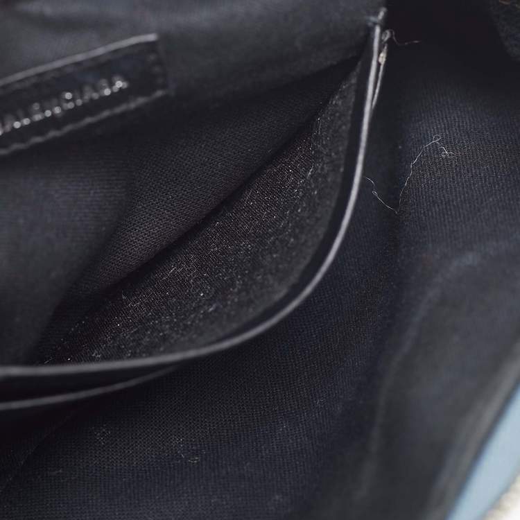 Pre Owned Balenciaga Blue Denim Mini Le Cagole Shoulder Bag