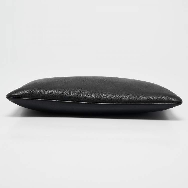 Pre Owned Balenciaga Black Leather Zip Pouch