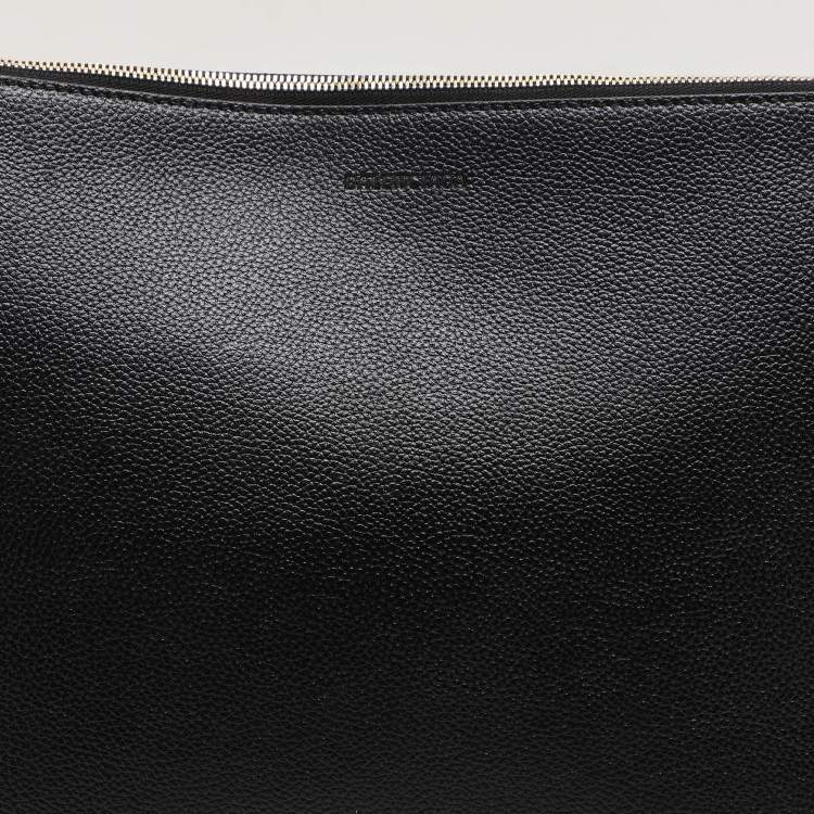 Pre Owned Balenciaga Black Leather Ville Logo Pouch