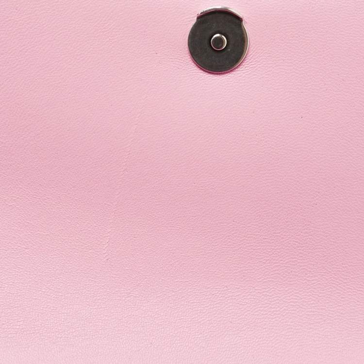 Pre Owned Balenciaga Pink Croc Embossed Leather Small Hourglass Top Handle Bag