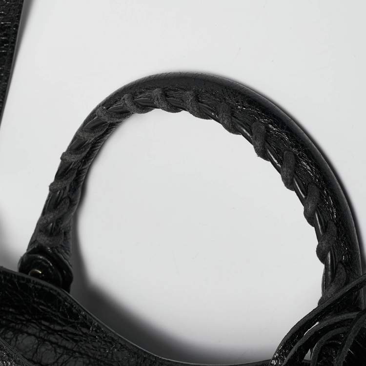 Pre Owned Balenciaga Black Leather Mini Classic City Bag