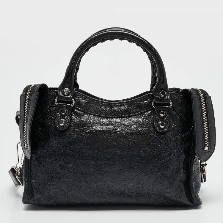 Pre Owned Balenciaga Black Leather Mini Classic City Bag