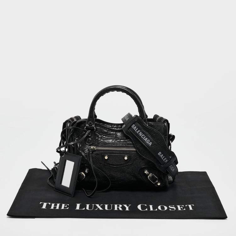 Pre Owned Balenciaga Black Leather Mini Classic City Bag