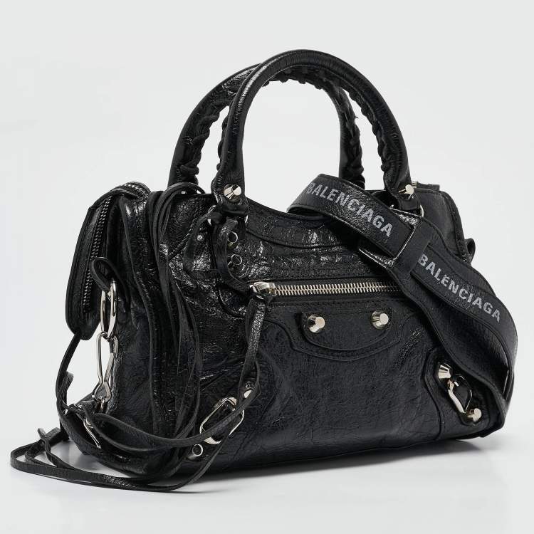 Pre Owned Balenciaga Black Leather Mini Classic City Bag