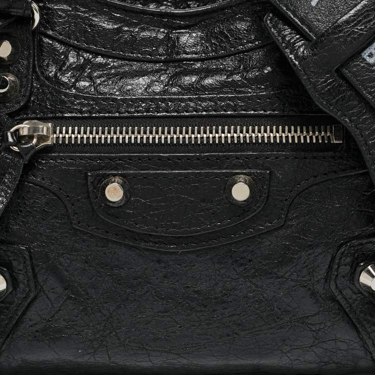 Pre Owned Balenciaga Black Leather Mini Classic City Bag