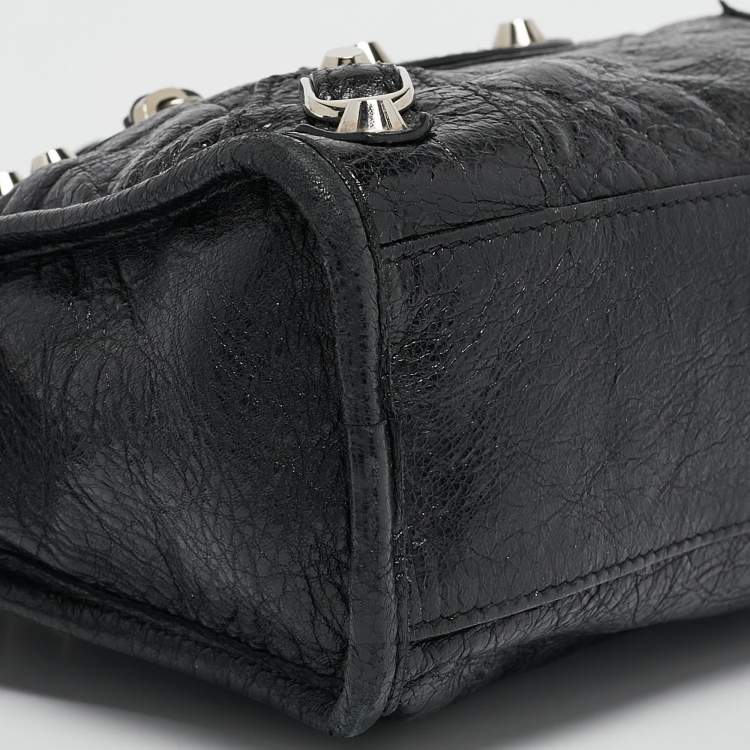 Pre Owned Balenciaga Black Leather Mini Classic City Bag