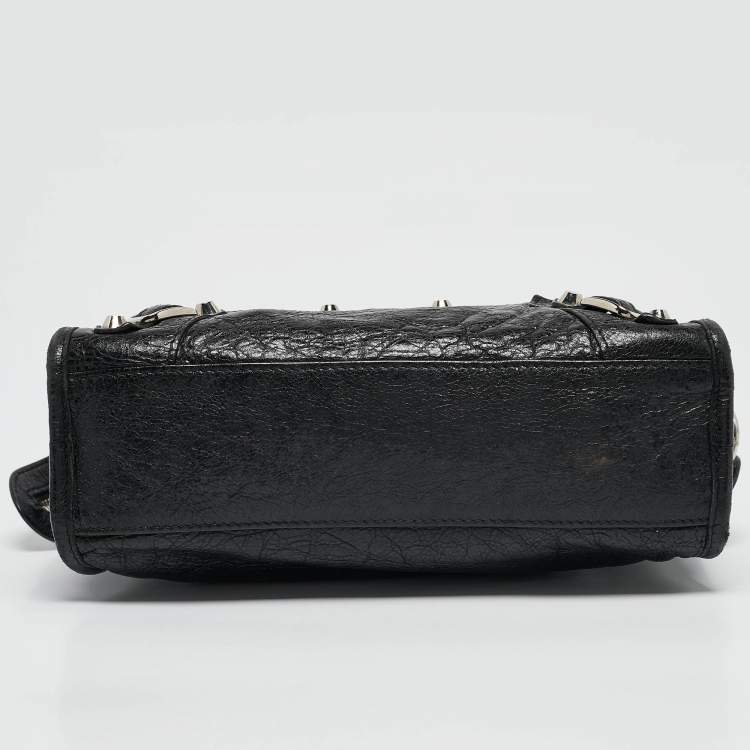 Pre Owned Balenciaga Black Leather Mini Classic City Bag