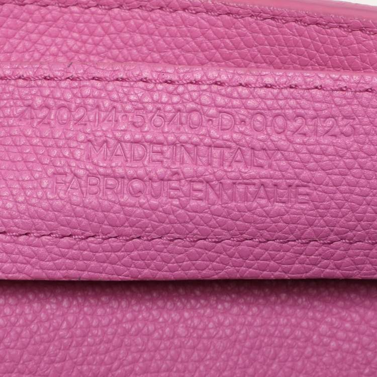Pre Owned Balenciaga Pink Leather Mini Metallic Edge Papier A4 Tote