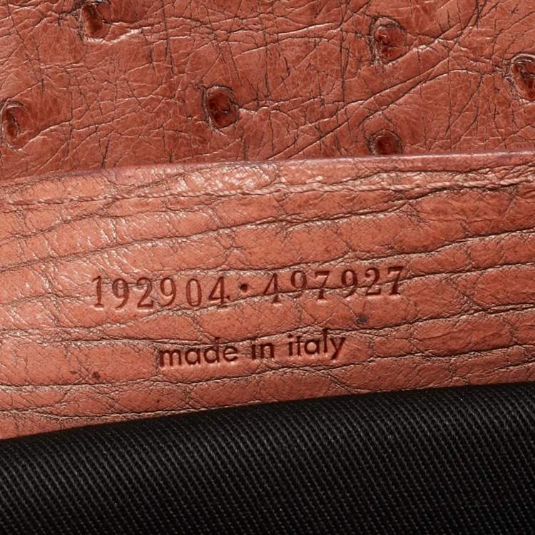 Pre Owned Balenciaga Pink Ostrich Chain Link Pocket  Satchel
