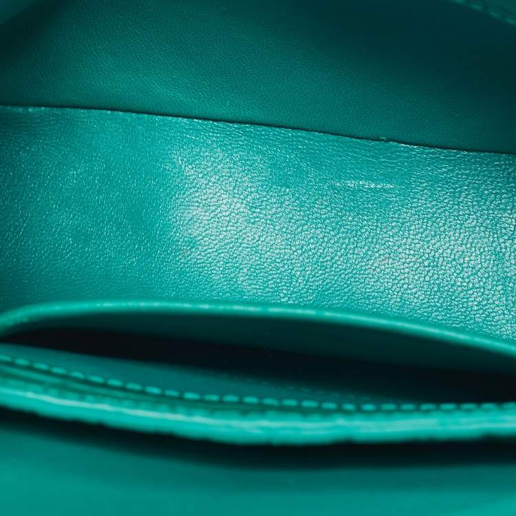 Pre Owned Balenciaga Green Croc Embossed Leather Small Xx Flap Shoulder Bag