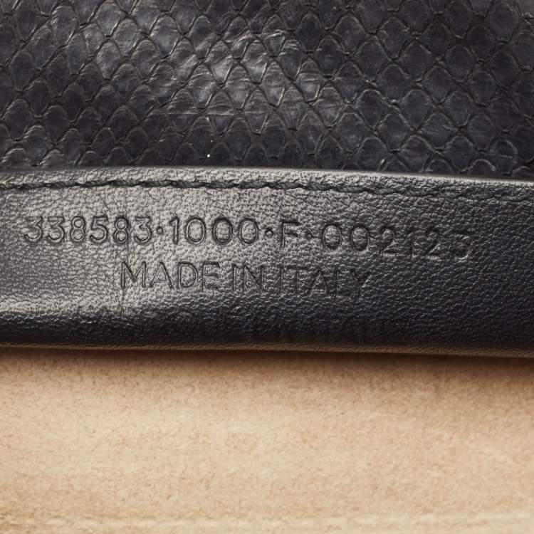 Pre Owned Balenciaga Black Python Mini Papier A4 Tote