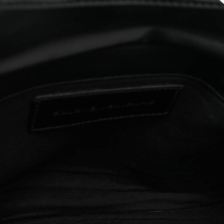 Pre Owned Balenciaga Black Patent Leather GSH Classic Envelope Clutch