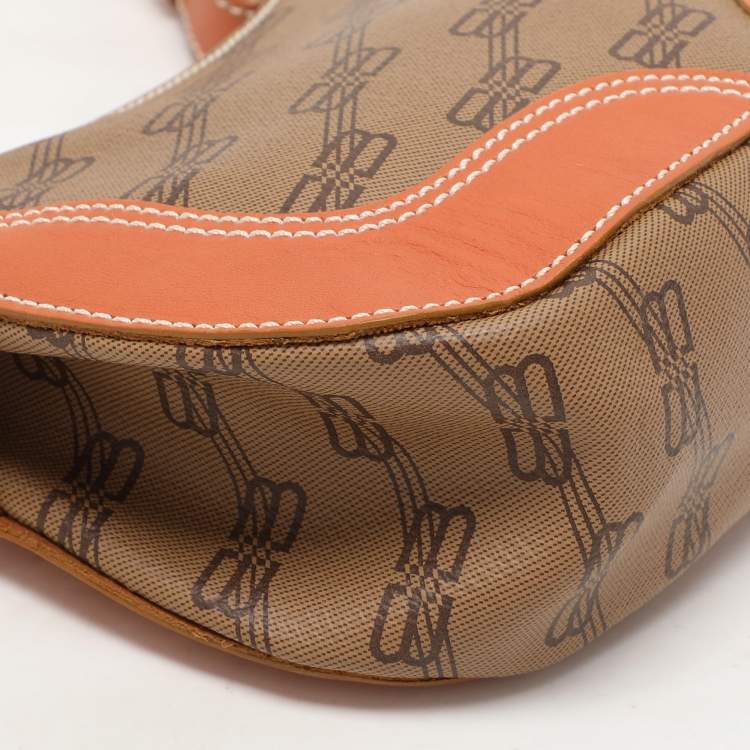 Pre Owned Balenciaga Tan/Brown BB Coated Canvas and Leather Shoulder Bag