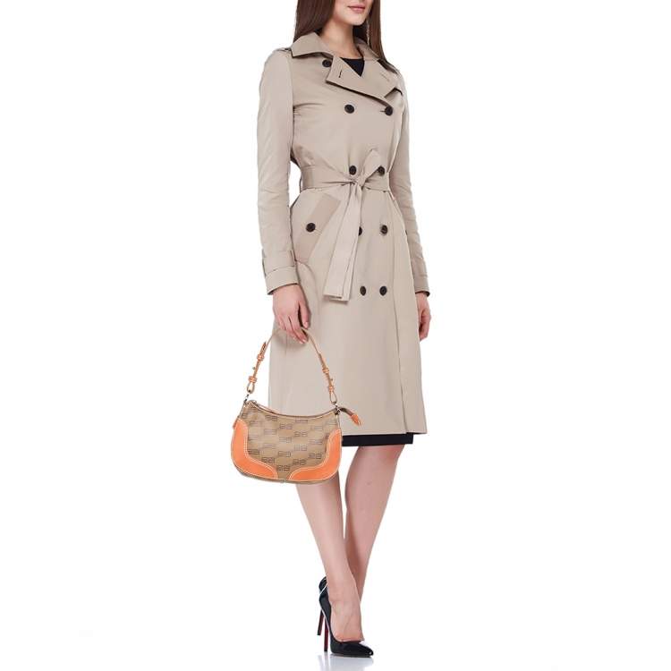 Pre Owned Balenciaga Tan/Brown BB Coated Canvas and Leather Shoulder Bag