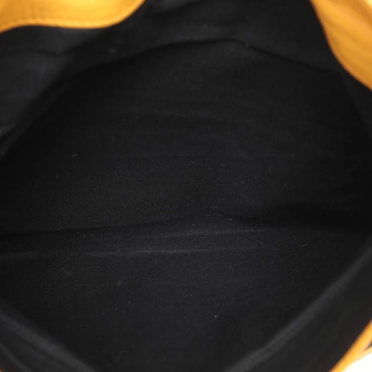 Pre Owned Balenciaga Yellow Leather Classic Giant 12 Hardware Envelope Clutch