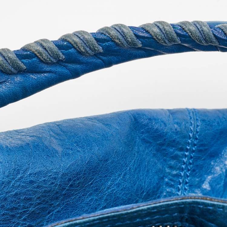 Pre Owned Balenciaga Blue Leather GSH Part-Time Tote