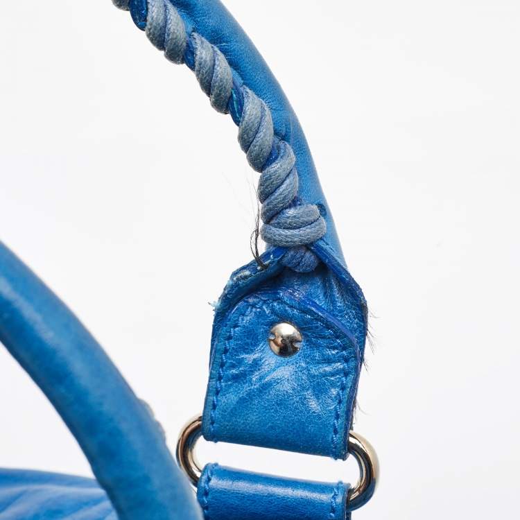 Pre Owned Balenciaga Blue Leather GSH Part-Time Tote