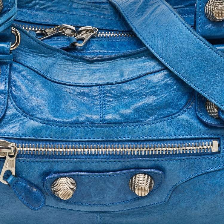 Pre Owned Balenciaga Blue Leather GSH Part-Time Tote