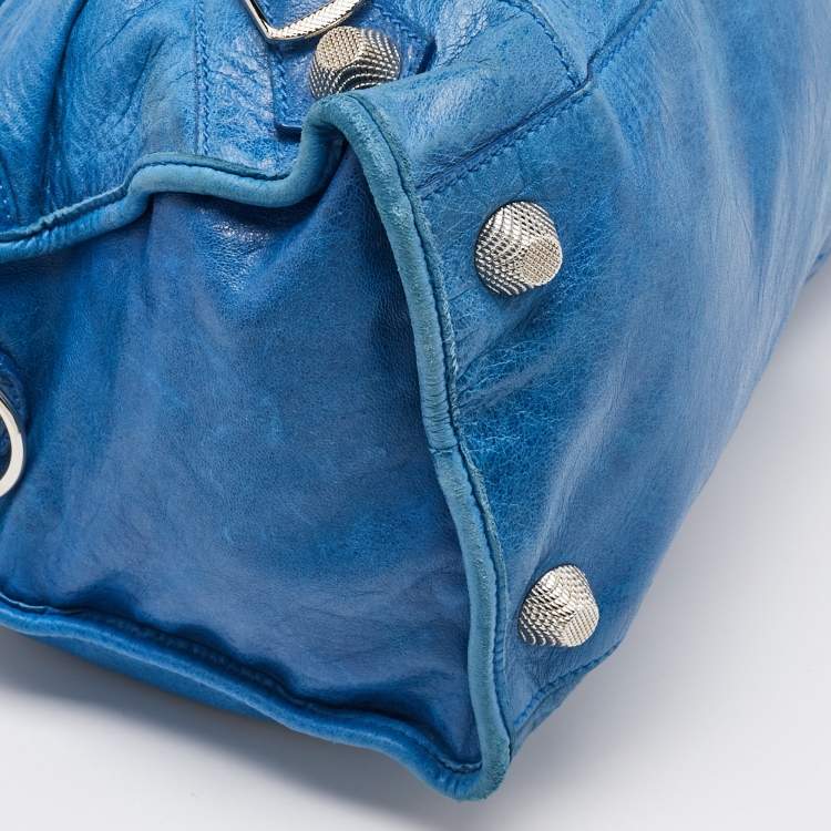 Pre Owned Balenciaga Blue Leather GSH Part-Time Tote