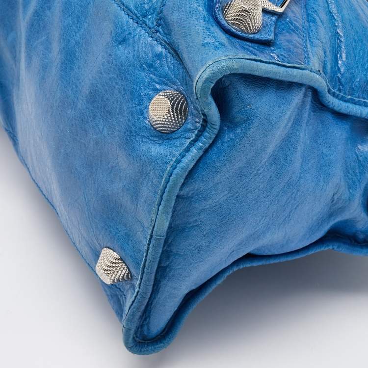 Pre Owned Balenciaga Blue Leather GSH Part-Time Tote