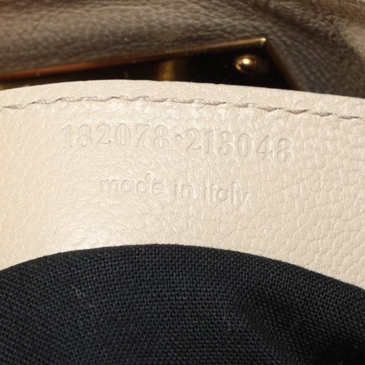 Pre Owned Balenciaga Cream/Brown Leather Lune Tote