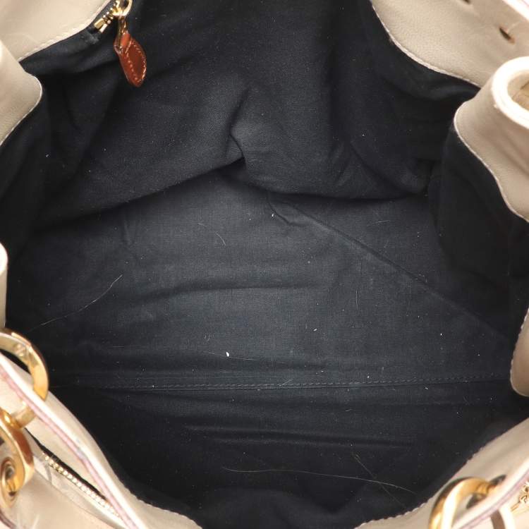 Pre Owned Balenciaga Cream/Brown Leather Lune Tote