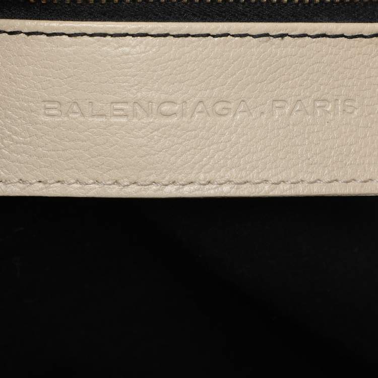 Pre Owned Balenciaga Cream/Brown Leather Lune Tote