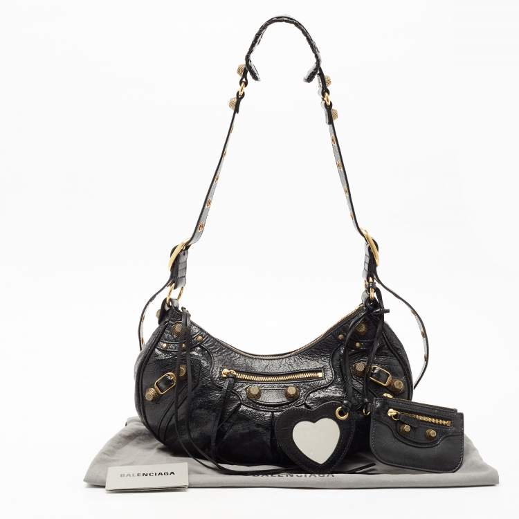Pre Owned Balenciaga Black Glossy Leather Le Cagole S Shoulder Bag
