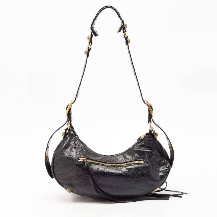 Pre Owned Balenciaga Black Glossy Leather Le Cagole S Shoulder Bag