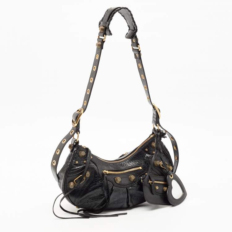 Pre Owned Balenciaga Black Glossy Leather Le Cagole S Shoulder Bag