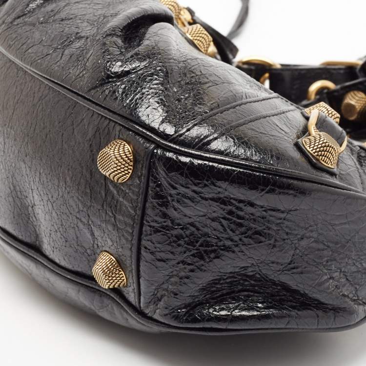 Pre Owned Balenciaga Black Glossy Leather Le Cagole S Shoulder Bag