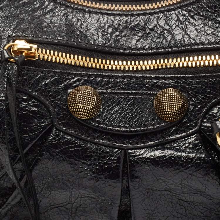 Pre Owned Balenciaga Black Glossy Leather Le Cagole S Shoulder Bag