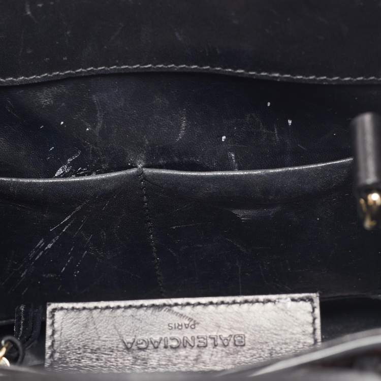 Pre Owned Balenciaga Brown/Black Python and Leather Mini Maillon All Afternoon Tote