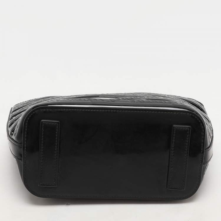 Pre Owned Balenciaga Black Logo Embossed PVC Small Neo Basket Tote
