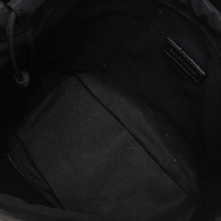 Pre Owned Balenciaga Black Logo Embossed PVC Small Neo Basket Tote