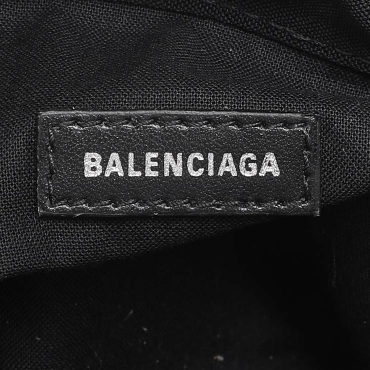Pre Owned Balenciaga Black Logo Embossed PVC Small Neo Basket Tote