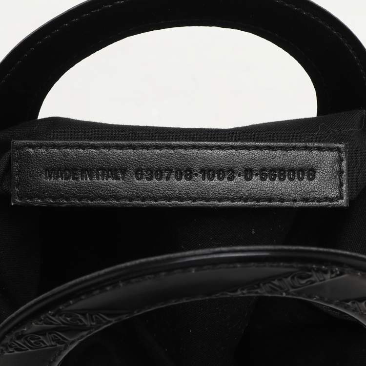 Pre Owned Balenciaga Black Logo Embossed PVC Small Neo Basket Tote