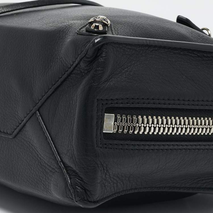 Pre Owned Balenciaga Black Leather Mini Papier A4 Tote
