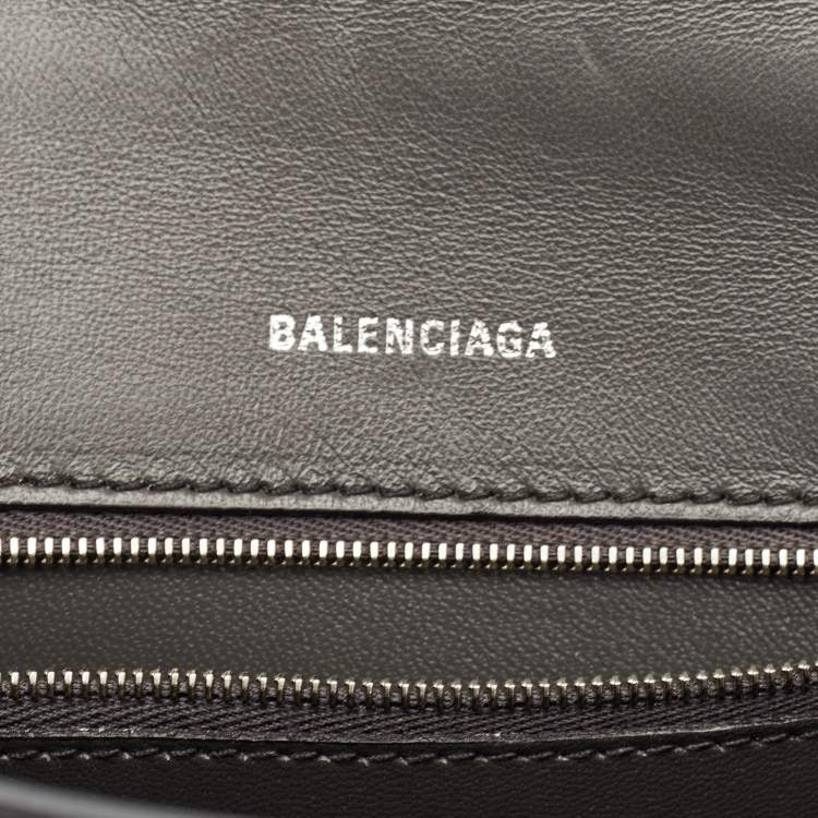 Pre Owned Balenciaga Grey Ombre Leather Small Hourglass Top Handle Bag