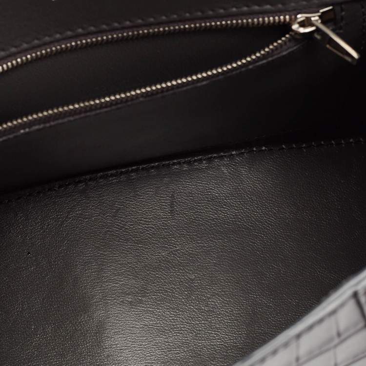 Pre Owned Balenciaga Grey Ombre Leather Small Hourglass Top Handle Bag