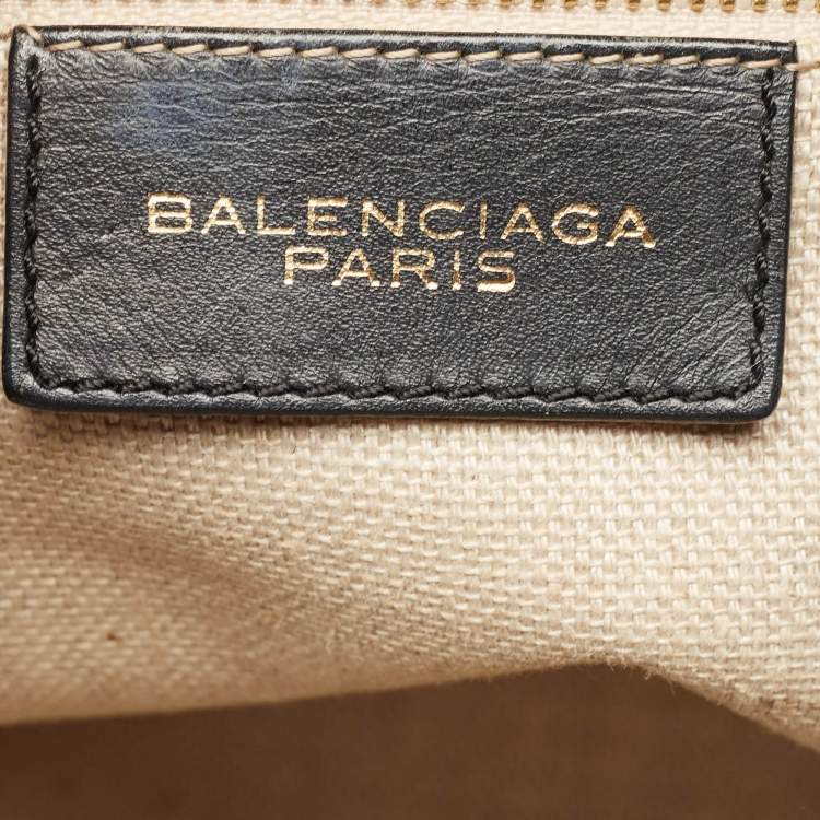 Pre Owned Balenciaga Black/Brown Leather and Python Padlock All Time Tote