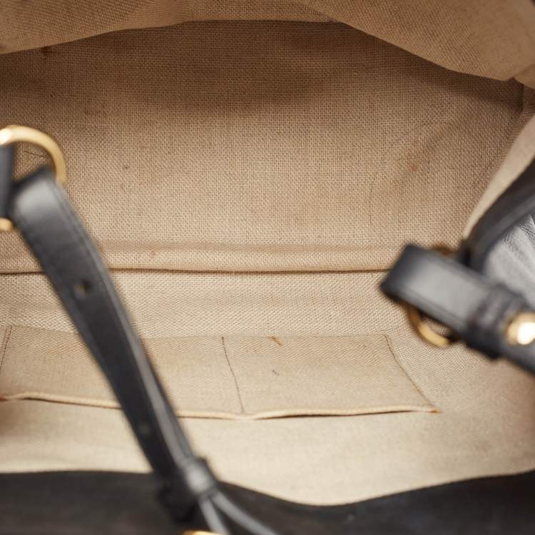 Pre Owned Balenciaga Black/Brown Leather and Python Padlock All Time Tote