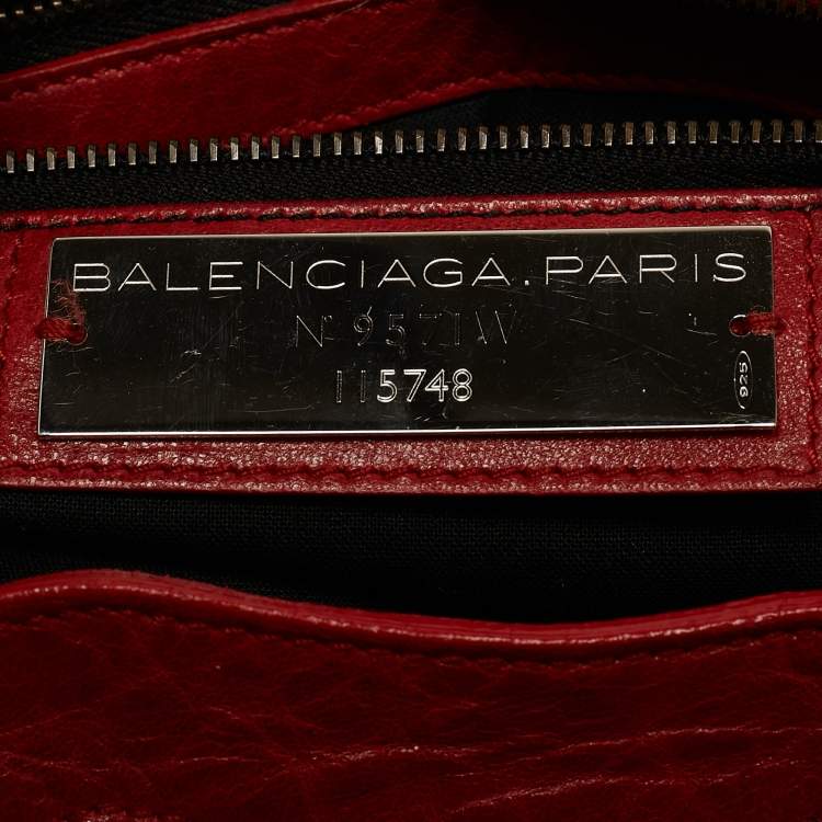 Pre Owned Balenciaga Red Leather RH Classic City Bag