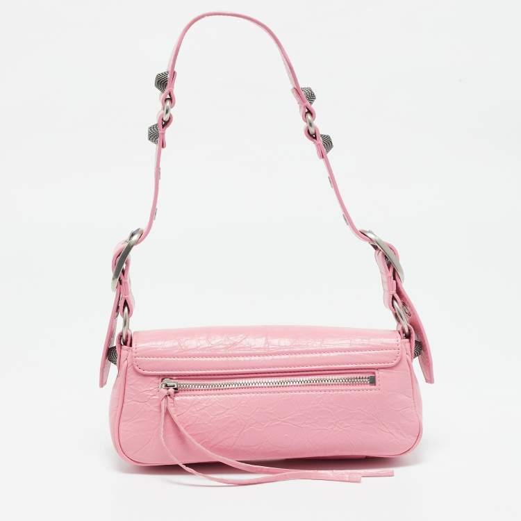 Pre Owned Balenciaga Pink Leather Le Cagole S Sling Bag